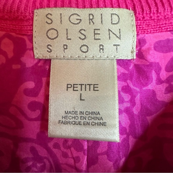 Women Petite Large Pink Cardigan Sweater Silk & Rabbit Barbiecore Flower Girly - Picture 9 of 12